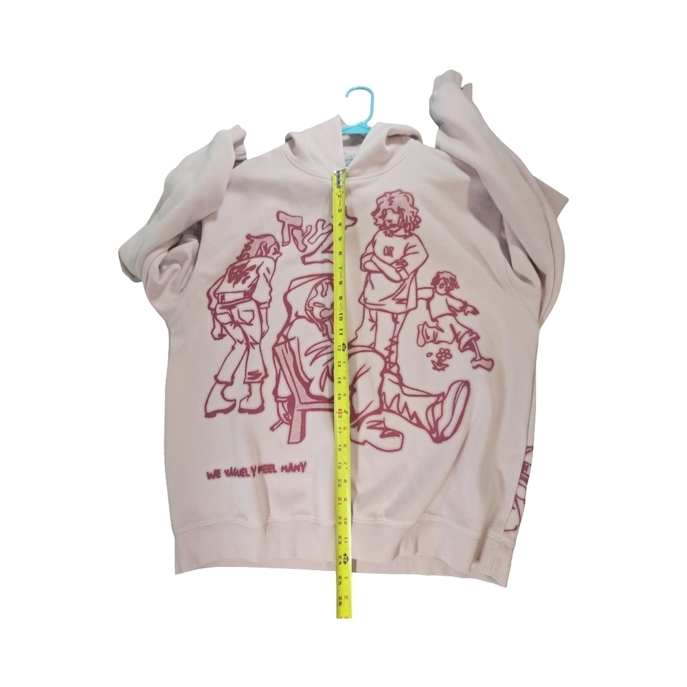 Aelfric Eden Light Pink Graphic Hoodie Anime Y2K Festuval Cozy Streetwear - Picture 3 of 13